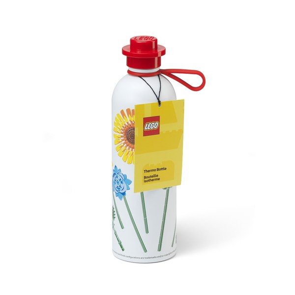 Rdeča/bela kovinska otroška steklenička za vodo 560 ml Botanicals – LEGO®-image-1