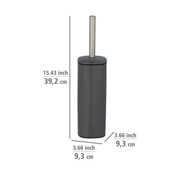 Temno siva WC ščetka iz nerjavečega jekla Wenko Alassio-image-1