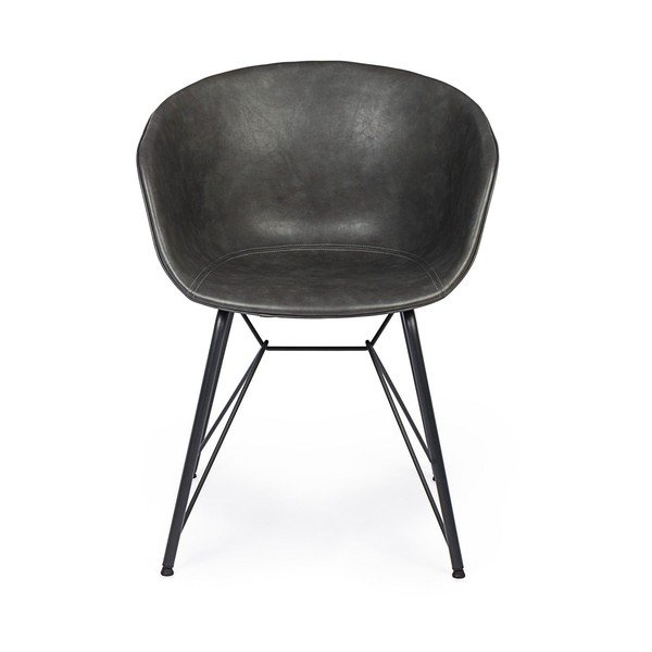 Temno siv oblazinjen jedilni stol Warhol – Bizzotto-image-2