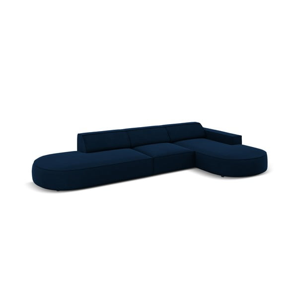 Modra žametna kotna zofa (desni kot) Jodie - Micadoni Home-image-4