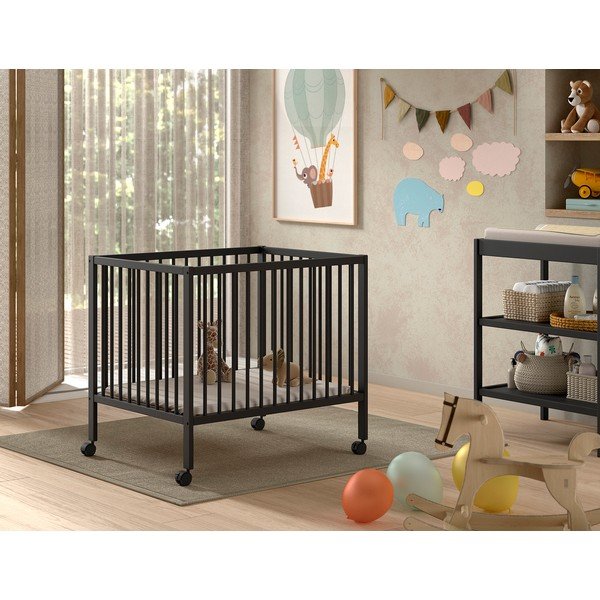 Antracitno siva stajica iz masivne bukve z nastavljivo višino/na koleščkih 95x75 cm Dino – Vipack-image-1