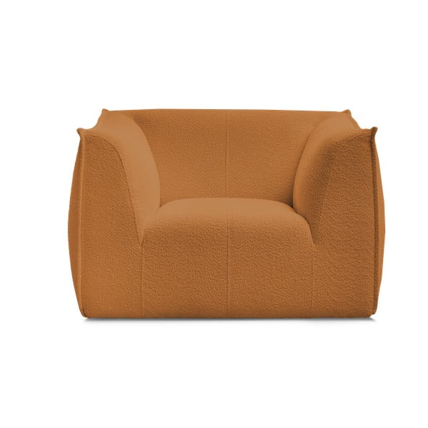 Gorčično rumen fotelj iz tkanine bouclé Giorgia – Bobochic Paris-image-3