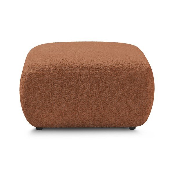 Oranžen tabure iz tkanine bouclé Montaigne – Bobochic Paris