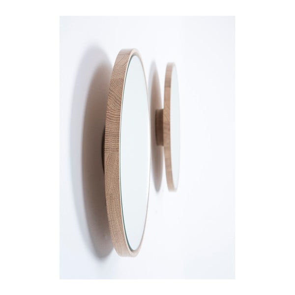 Stensko ogledalo z masivnim hrastovim okvirjem Gazzda Look, ⌀ 22 cm-image-3