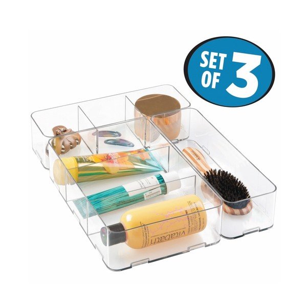 Komplet 3 organizatorjev InterDesign Clarity Interlocking Organizers-image-3