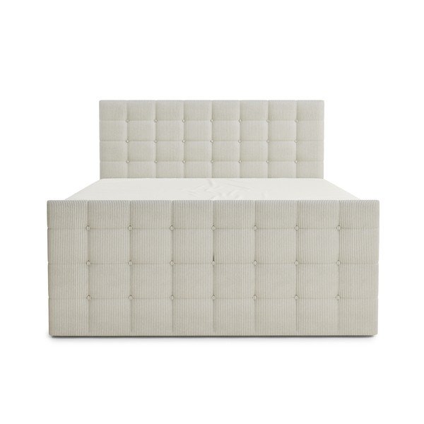 Kremno bela boxspring postelja s prostorom za shranjevanje 200x200 cm Tasca – Maison de Rêve-image-2
