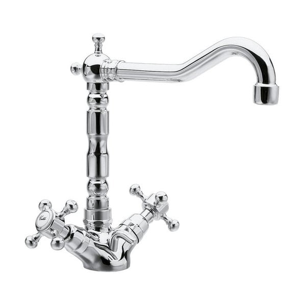 Stoječa armatura za umivalnik v sijajno srebrni barvi Antea – Sapho