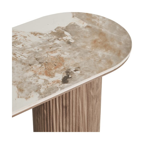 Bež/v naravni barvi stranska mizica z mizno ploščo v marmornem dekorju 40x120 cm Athens – House Nordic-image-3