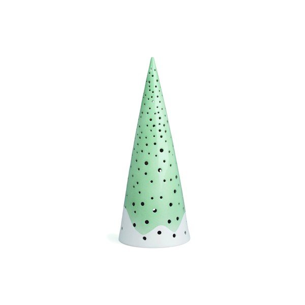 Zeleni božični svečnik iz kostnega porcelana Kähler Design Nobili, višina 30 cm
