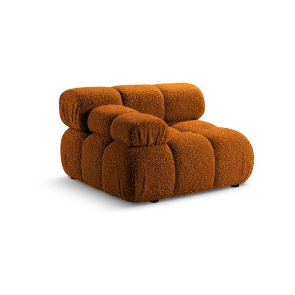 Oranžen modul za sedežno garnituro iz tkanine bouclé (levi kot) Bellis – Micadoni Home-image-4