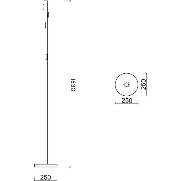 Bež kovinski obešalnik ø 25x183 cm Yuko – noo.ma-image-3