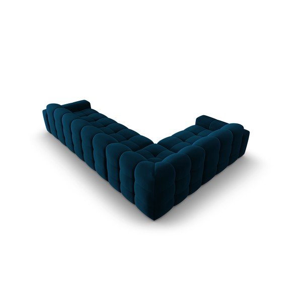 Temno modra žametna kotna zofa (levi kot) Kendal - Micadoni Home-image-4