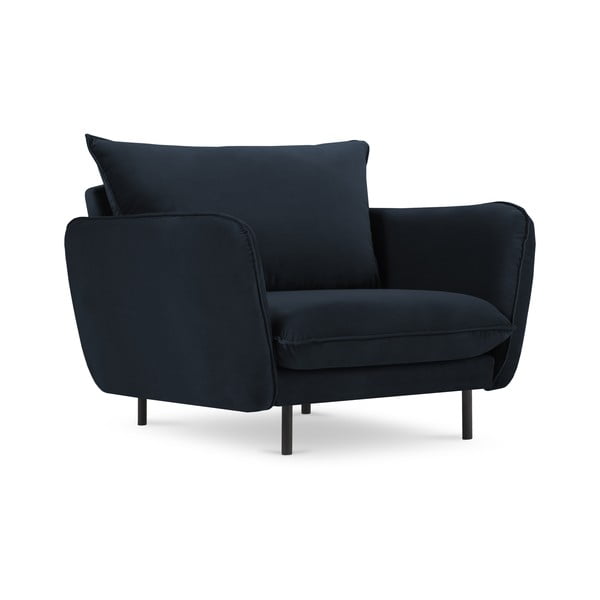 Temno modri žametni fotelj Vienna - Cosmopolitan Design