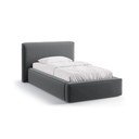 Siva oblazinjena postelja s prostorom za shranjevanje in z letvenim dnom 90x200 cm Jodie – Micadoni 