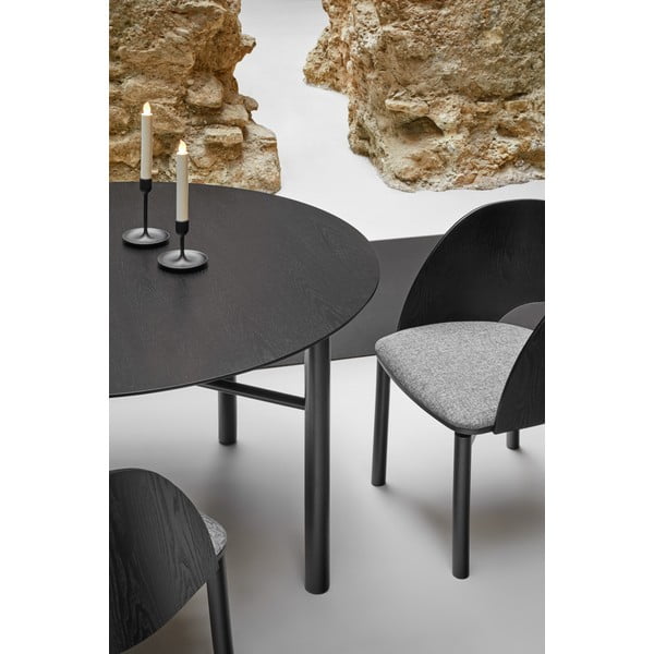 Črna okrogla jedilna miza Teulat Junco, ø 120 cm-image-2