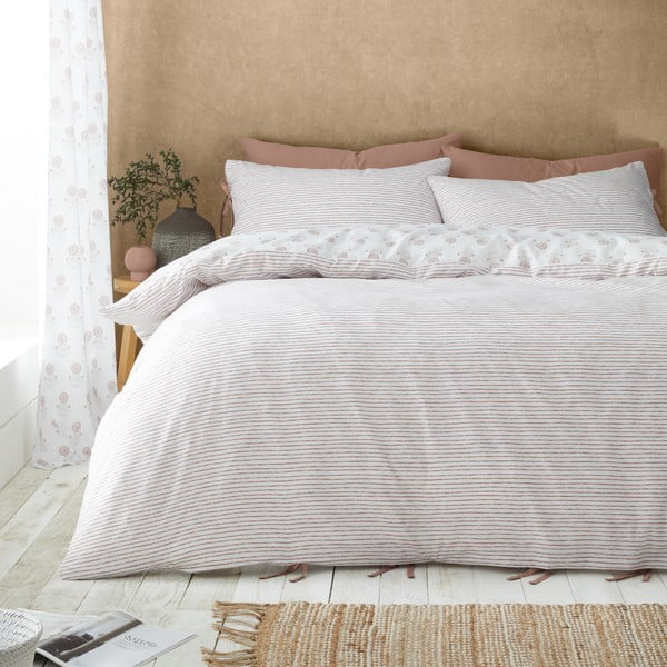 Bela posteljnina za zakonsko posteljo 200x200 cm Woodblock Floral – Pineapple Elephant-image-2