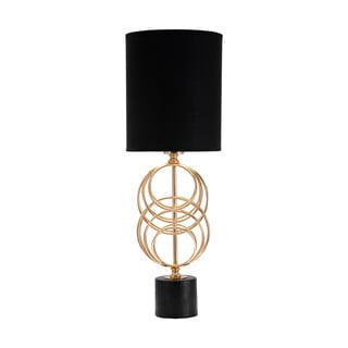 Črna/zlata namizna svetilka s tekstilnim senčnikom (višina 58,5 cm) Circly – Mauro Ferretti