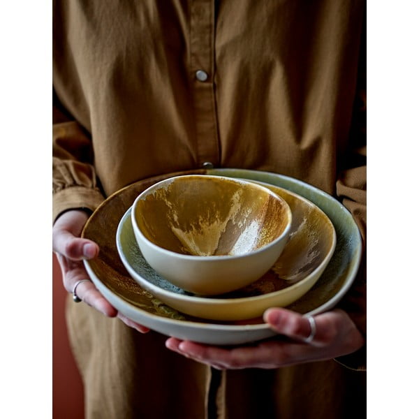 Kremno bele skledice v kompletu 4 ks iz kamenine 525 ml Lacey – Bloomingville-image-4