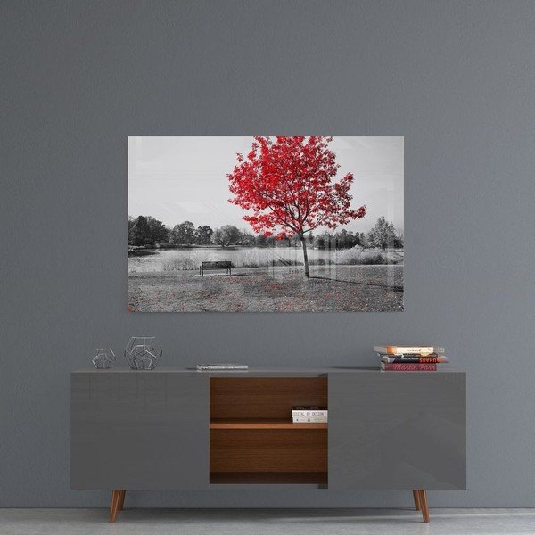 Steklena slika Insigne Red Tree-image-1