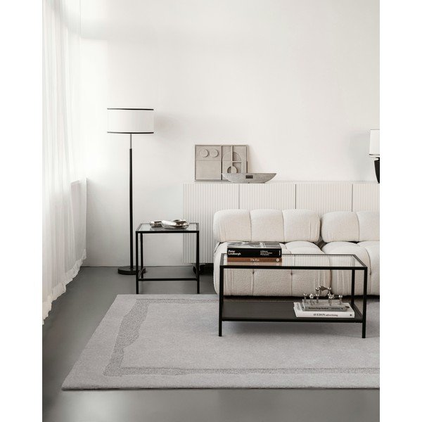 Svetlo siva volnena preproga 133x190 cm Morphic Rocca – Agnella-image-1