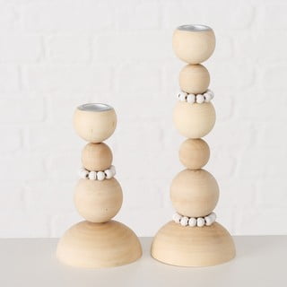 Komplet 2 lesenih svečnikov Boltze Beads