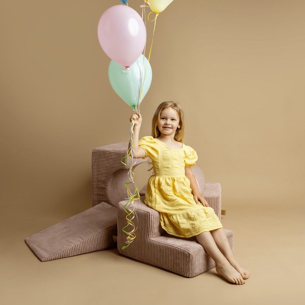 Kaki zeleno otroško igrišče iz pene iz rebrastega žameta 4 ks višina 30 cm 45x170 cm Montessori – Meowbaby-image-2