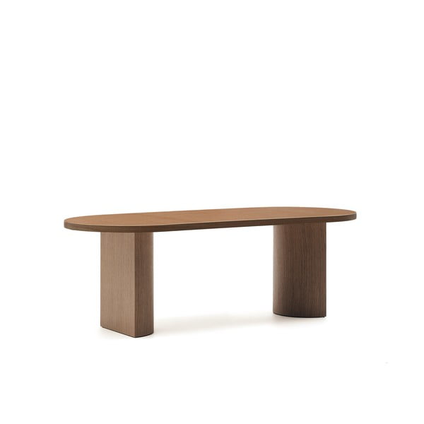 Okrogla jedilna miza z mizno ploščo v orehovem dekorju 100x200 cm Nealy – Kave Home-image-4