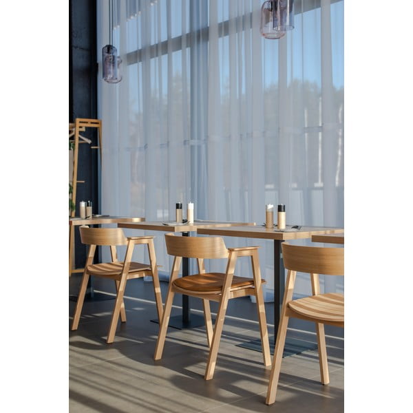 Jedilni stol z nasloni za roke iz masivnega hrasta v naravni barvi Flip – Gazzda-image-3