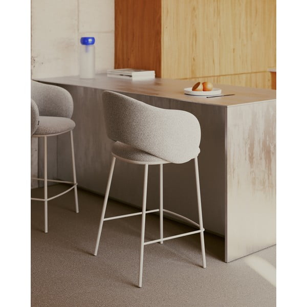 Kremno bel barski stol (višina sedeža 65 cm) Maina – Kave Home-image-1