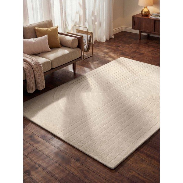 Kremno bela ročno tkana volnena preproga 80x150 cm Arcura – Vikosa-image-1
