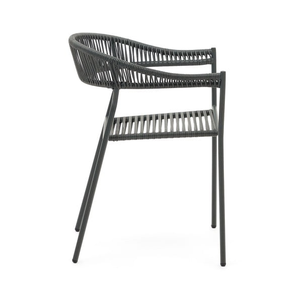 Sivi jedilni stoli iz umetnega ratana v kompletu 4 ks Futadera – Kave Home-image-2