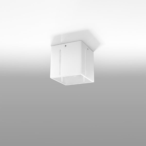 Bela stropna svetilka s kovinskim senčnikom 10x10 cm Pax – Nice Lamps