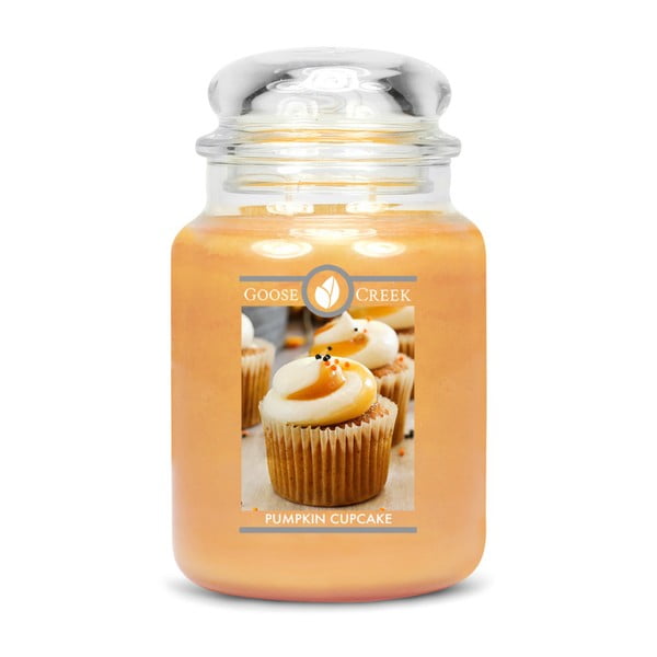 Dišeča sveča v steklenem kozarcu Goose Creek Pumpkin Cupcake, 150 ur gorenja