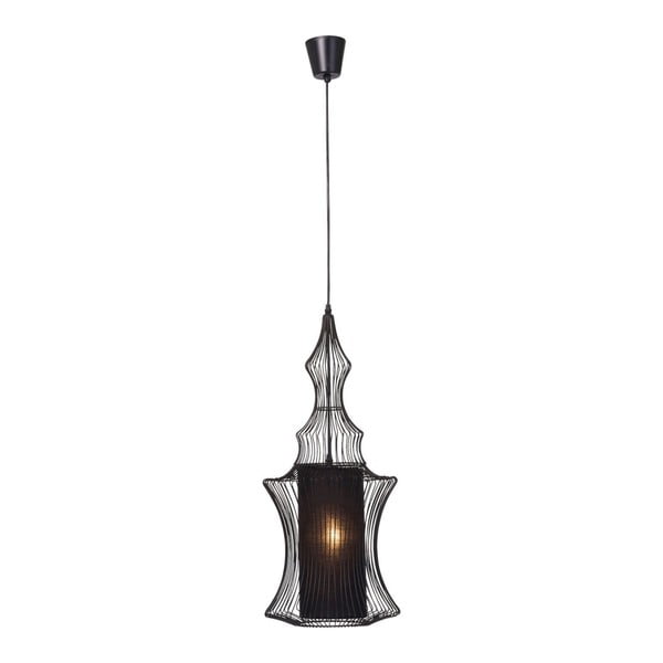 Črna stropna svetilka Kare Design Swing Zylinder