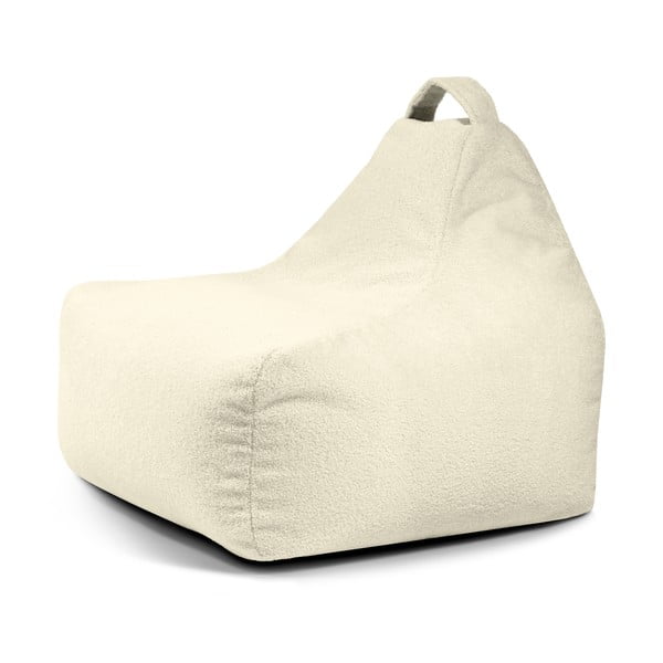 Kremno bela otroška vreča za sedenje iz tkanine bouclé Game Amuse – SLOWDOWN
