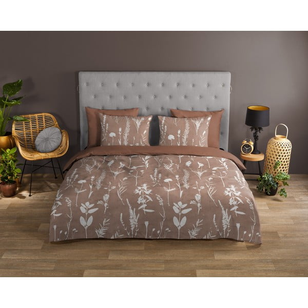 Rjava enojna podaljšana bombažna posteljnina 140x220 cm Rav – Good Morning-image-1