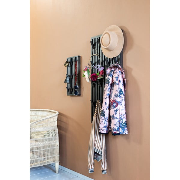 Temno rjav stenski obešalnik iz masivnega hrasta 24 cm Parco – Spinder Design-image-4