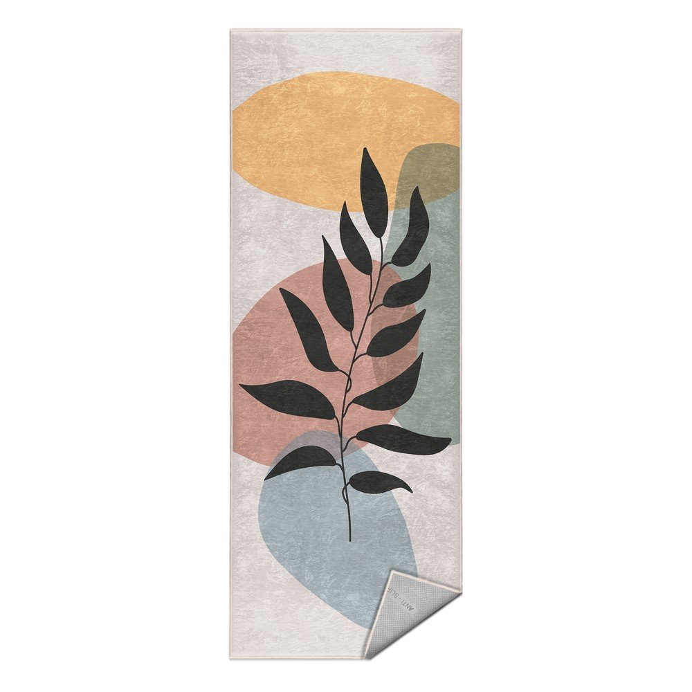 Kremno bel pralen tekač 80x200 cm Illustrated Autumn
