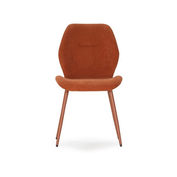 Oblazinjeni jedilni stoli v kompletu 4 ks v barvi terakote Ansu – Marckeric-image-2