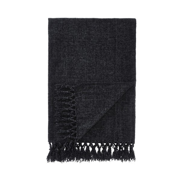 Črna odeja iz šenilje 130x170 cm Wilson – Catherine Lansfield