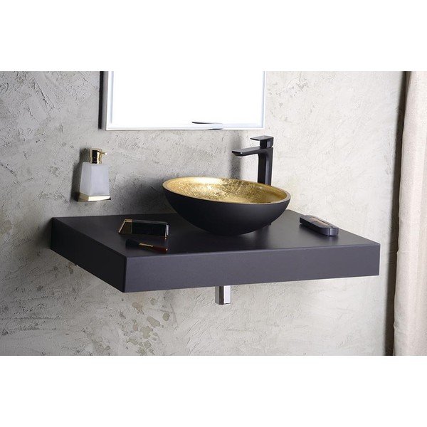 Mat črna stoječa armatura za umivalnik Spy – Sapho-image-4