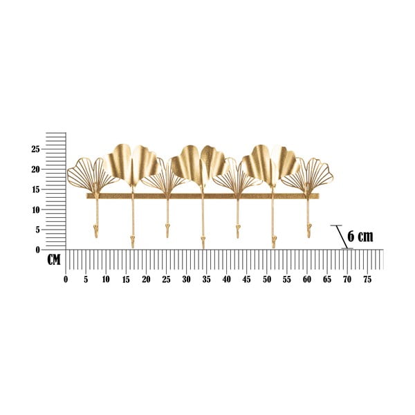 Stenski obešalnik v zlati barvi Mauro Ferretti Leaves-image-2