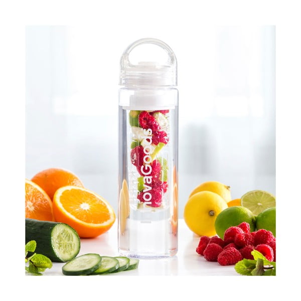 InnovaGoods Potovalna plastenka za vodo s posodo za sadje, 500 ml