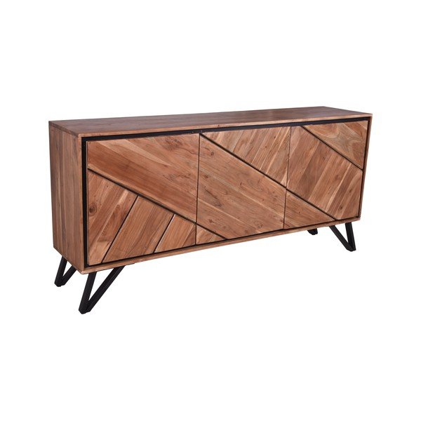 Komoda iz masivne akacije v naravni barvi 150x76x40 cm Ambala – Interia Home & Living-image-2