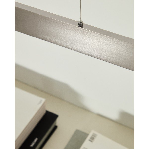 LED viseča svetilka v srebrni barvi s kovinskim senčilom Boadella – Kave Home-image-3