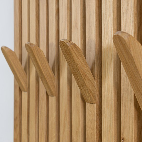 Garderobni panel iz masivnega hrasta v naravni barvi 46x100x8 cm Parco – Spinder Design-image-2