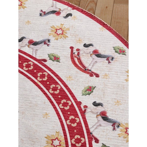Rdeča okrogla preproga z božičnim motivom ø 160 cm Toy's Delight Rocking Horse – Villeroy&Boch-image-3