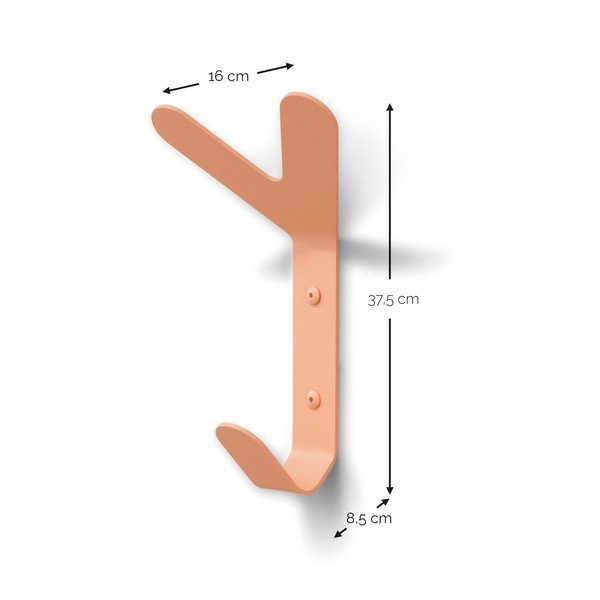 Rožnato-oranžen jeklen stenski obešalnik Frondo – Spinder Design-image-4