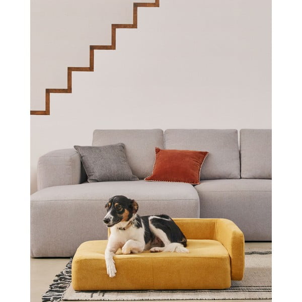 Pasja postelja v gorčični barvi 96x70 cm Bowie - Kave Home-image-1