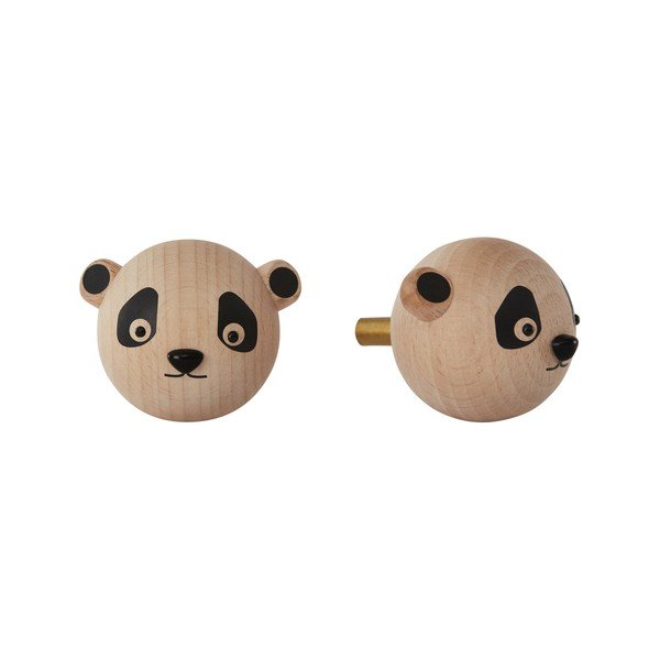 Stenski obešalnik iz masivne bukve v naravni barvi Panda – OYOY Mini